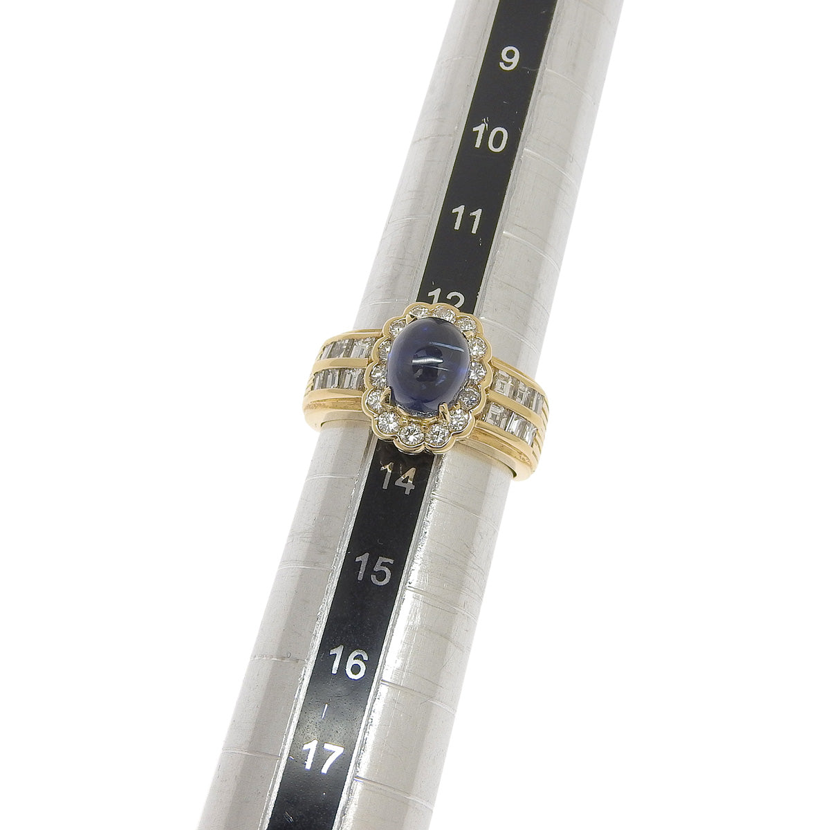 蓝宝石钻石戒指,蓝宝石/钻石,S3.68/D1.26,18K黄金,YG