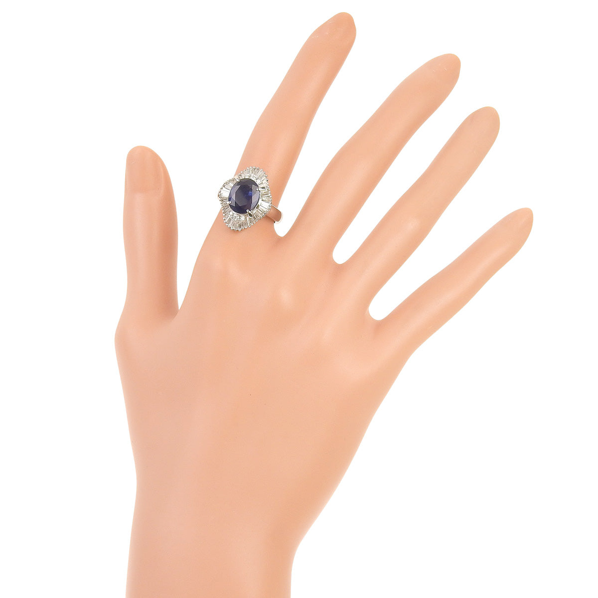 Sapphire and Diamond Ring, Sapphire 3.06ct, Diamond 0.83ct, Platinum 900.