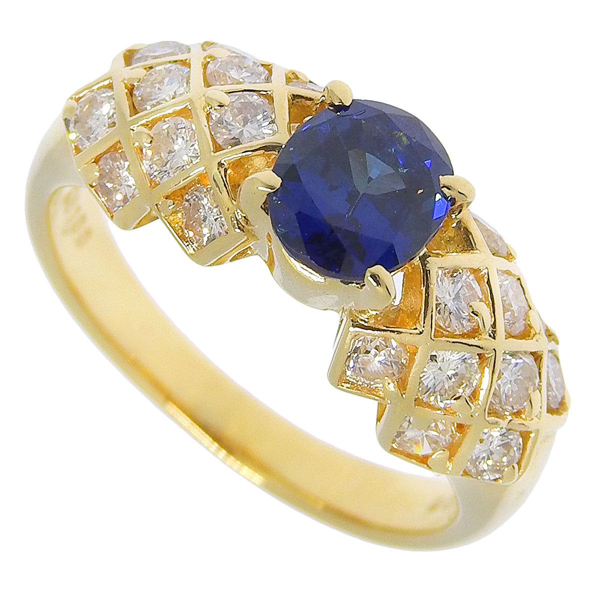 Sapphire and Diamond Ring, Sapphire 1.00ct, Diamond 0.60ct, 18K Yellow Gold