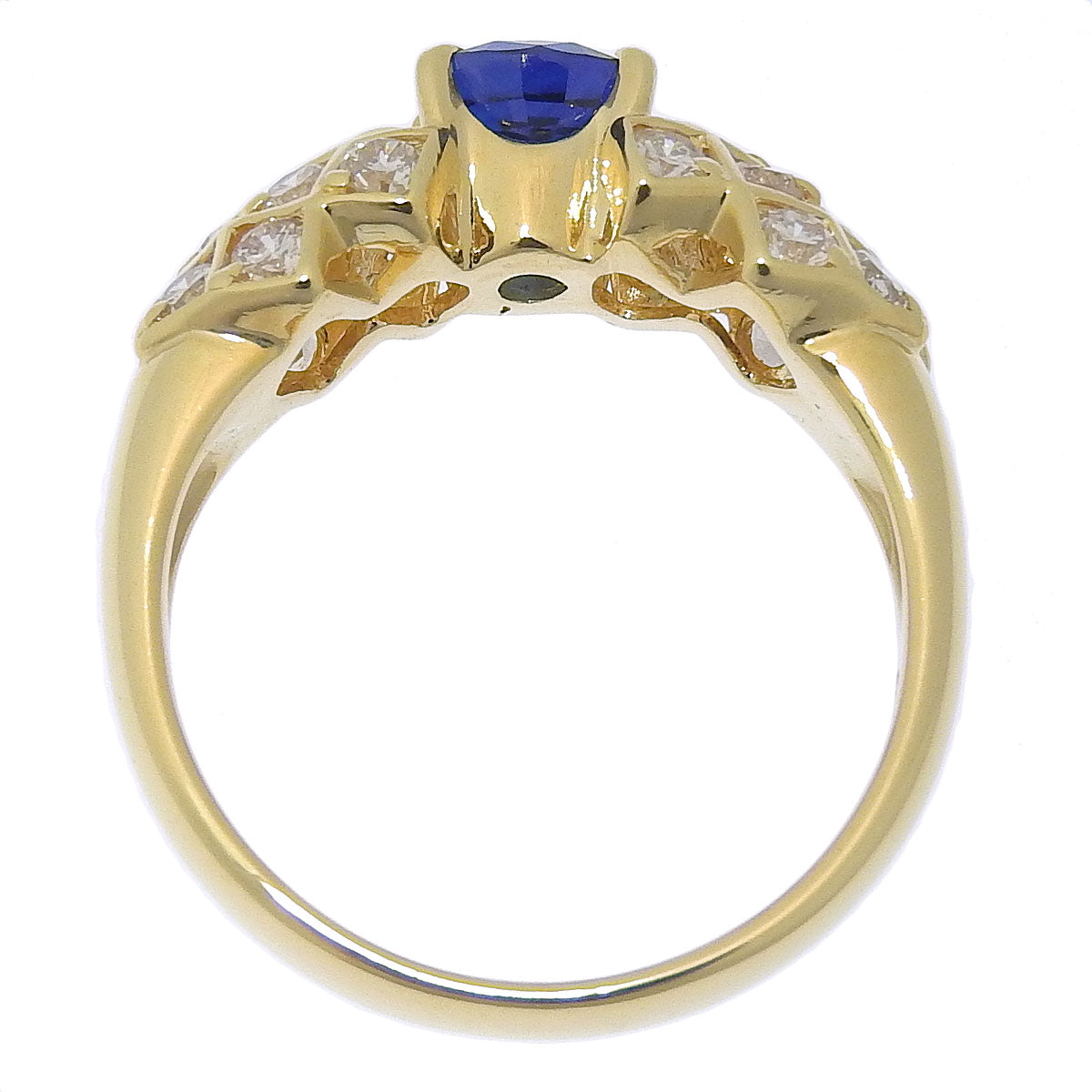 Sapphire and Diamond Ring, Sapphire 1.00ct, Diamond 0.60ct, 18K Yellow Gold