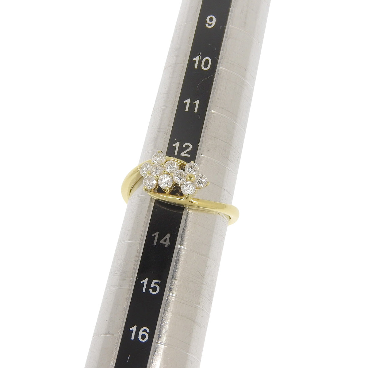 フラワーモチーフ ダイヤモンド リング ダイヤモンド D0.518 K18 イエローゴールド YG