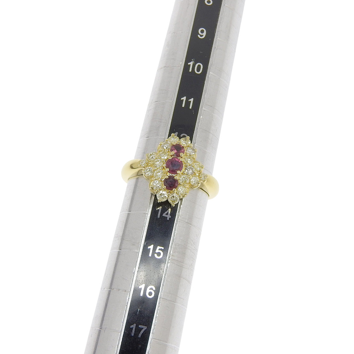 Ruby and Diamond Ring: Ruby/Diamond R0.43/D0.66, 18K Yellow Gold (YG)