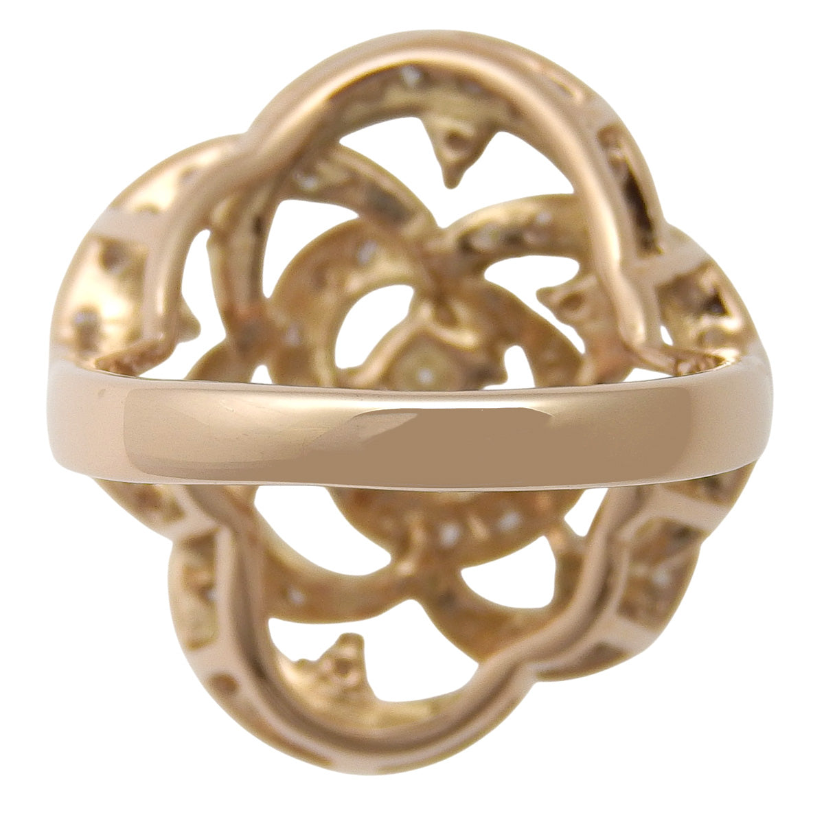 ダイヤモンド ローズリング D1.00 K18 ピンクゴールド PG 花 フラワー 薔薇