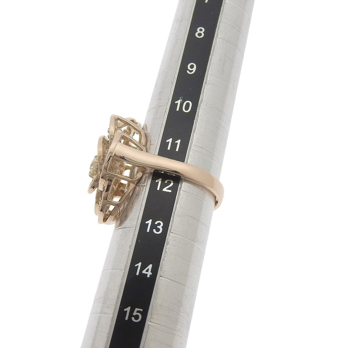 ダイヤモンド ローズリング D1.00 K18 ピンクゴールド PG 花 フラワー 薔薇