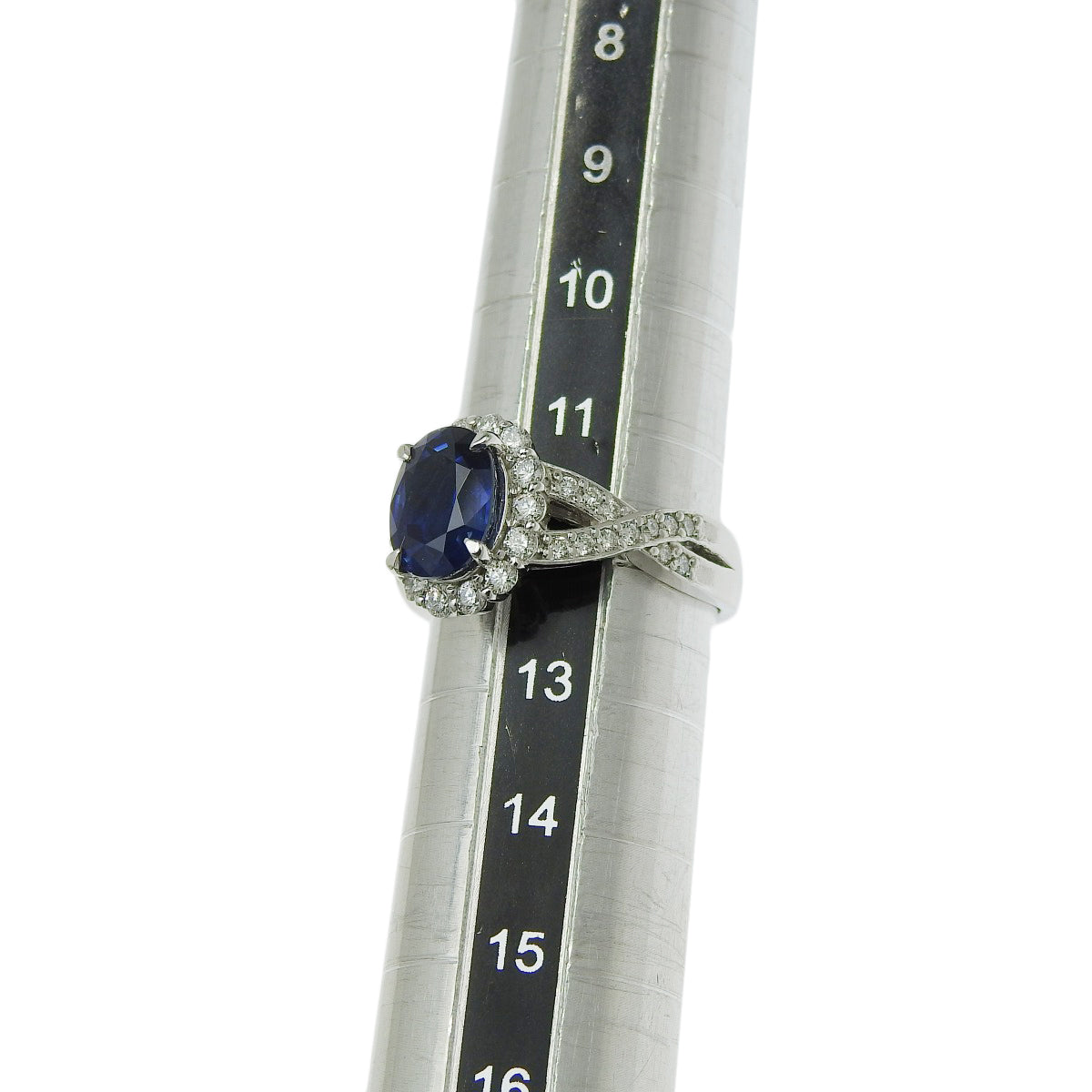 Sapphire and Diamond Ring, S2.688/D0.59, Pt900 Platinum