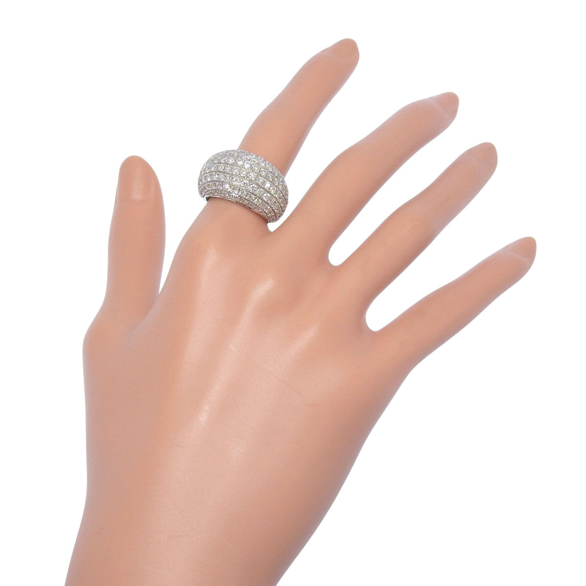 Pave Diamond Ring, 3.50 carats, 18K White Gold