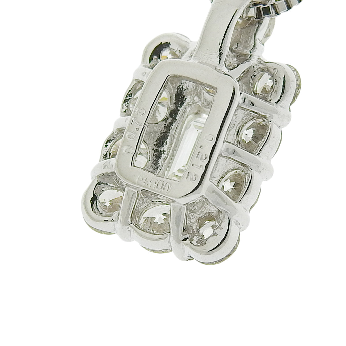 Diamond Square Cut Necklace, 0.73ct, 0.212ct, Pt850/Pt900 Platinum