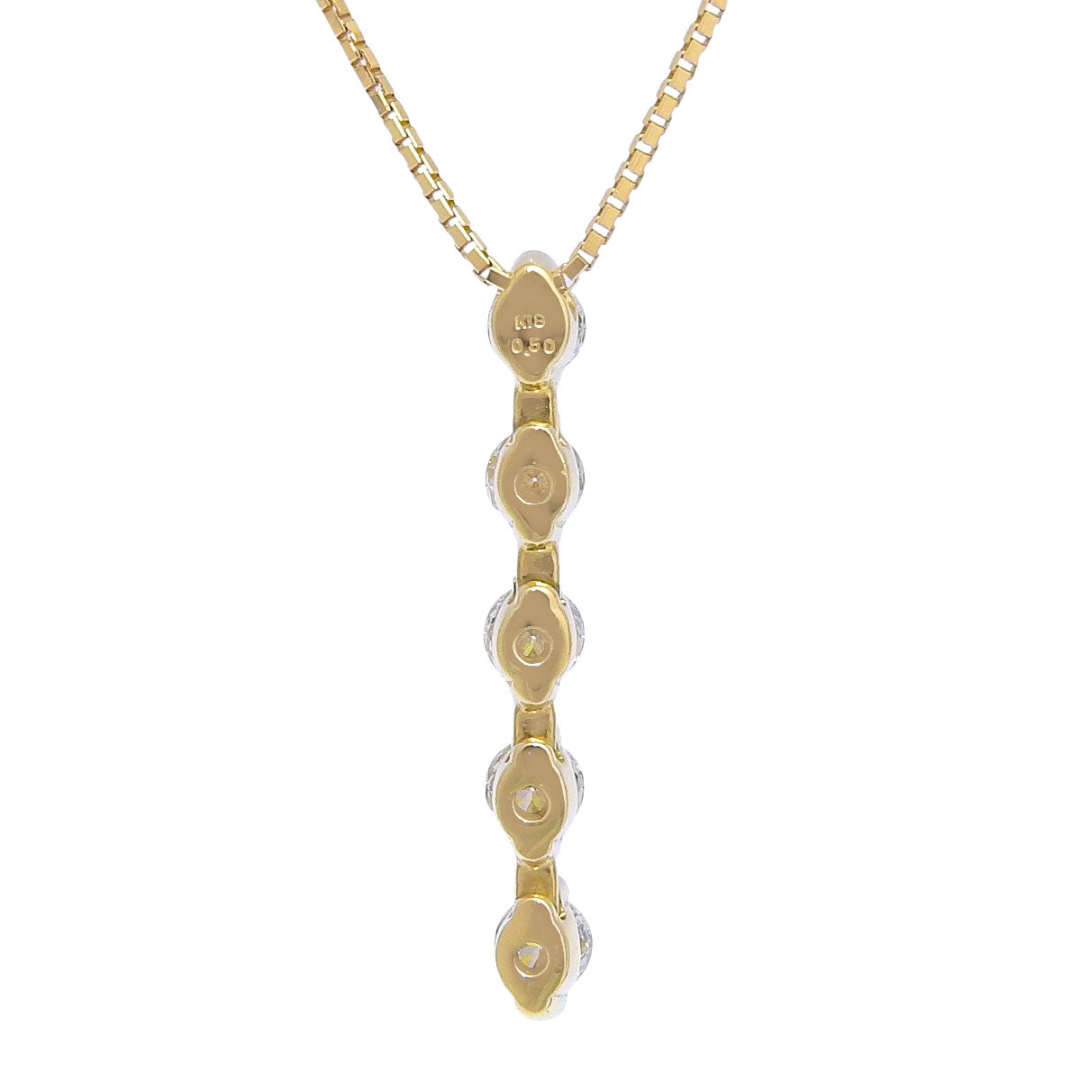 Diamond Necklace 0.50 Carat, 18K Yellow Gold