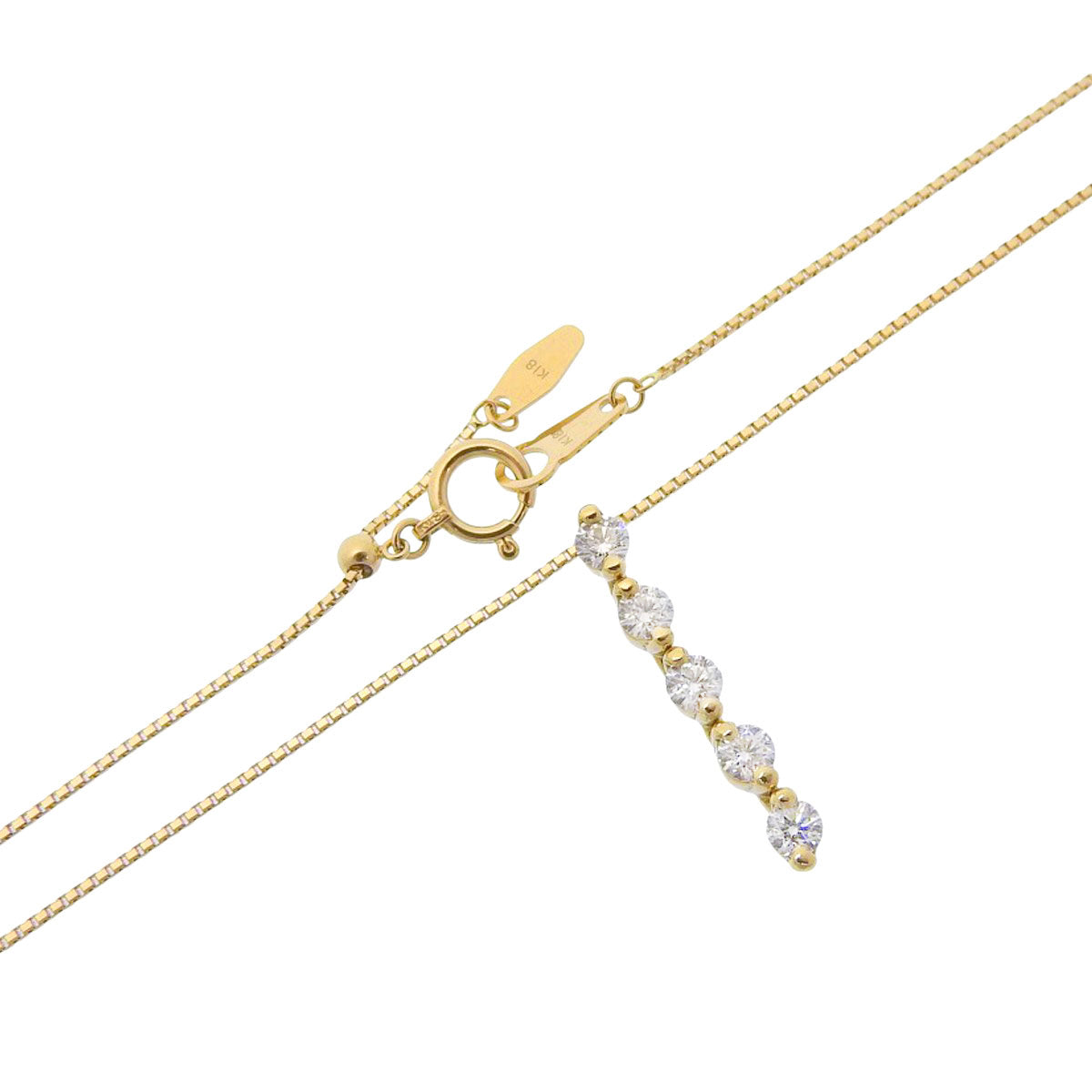 Diamond Necklace 0.50 Carat, 18K Yellow Gold