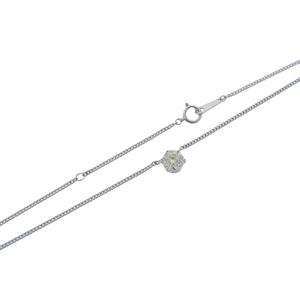 Diamond Necklace, 1.08 carats, Pt850 platinum, single-diamond (1PD)