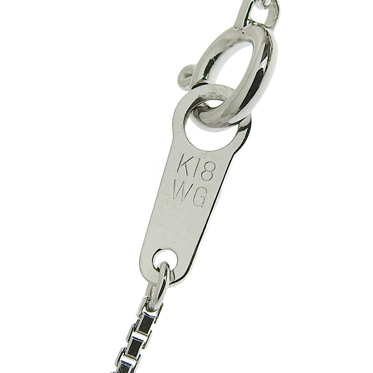 Square Diamond Necklace, 0.52 carats, White Gold (K18WG)