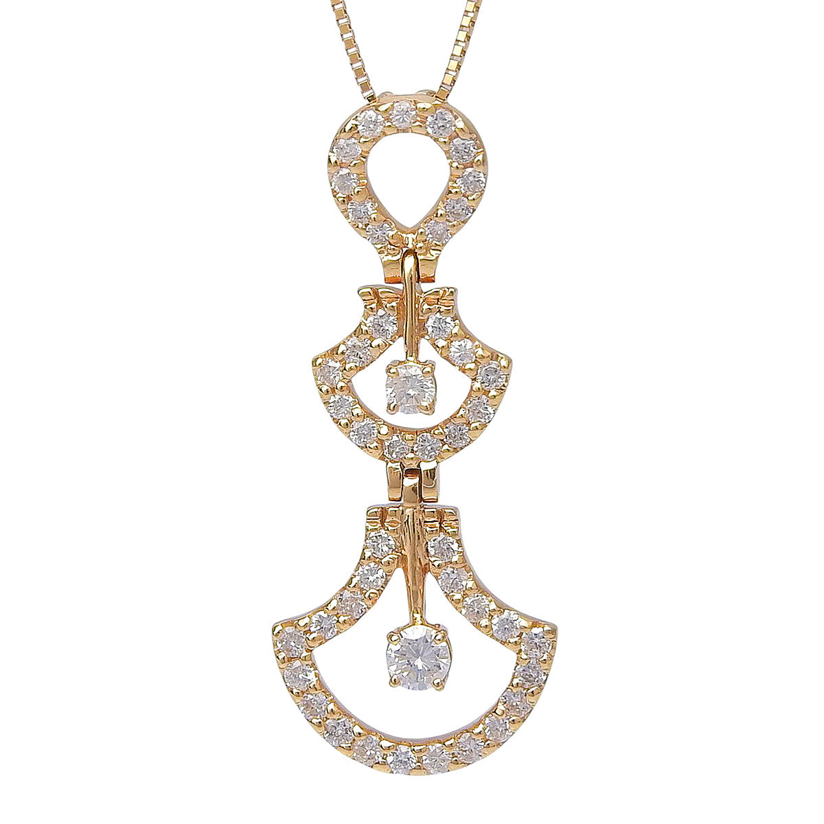 Diamond Necklace, 1.00 Carat, K18 Pink Gold, PG, Accessory, Jewelry