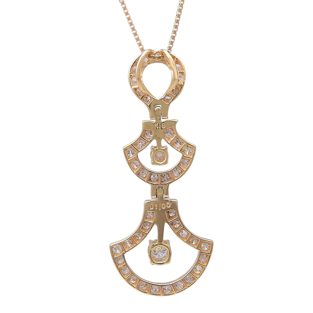 Diamond Necklace, 1.00 Carat, K18 Pink Gold, PG, Accessory, Jewelry