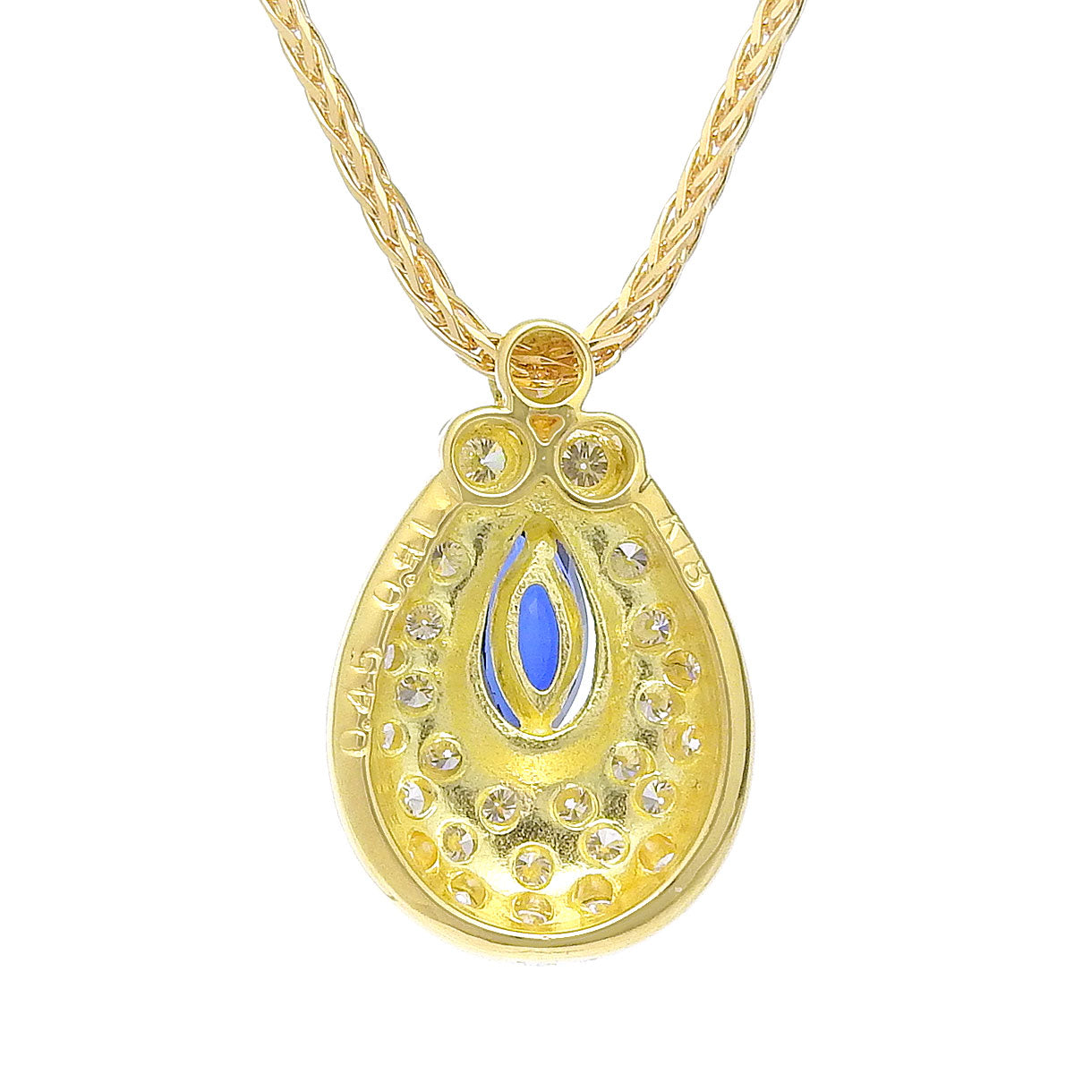 Drop Sapphire Necklace S0.45/D0.41 Yellow Gold K18YG