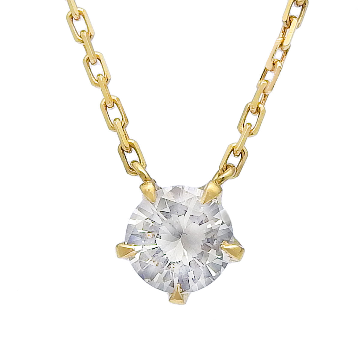 Diamond Necklace, 0.61 carats, K18 Yellow Gold, 1-prong setting, single stone.