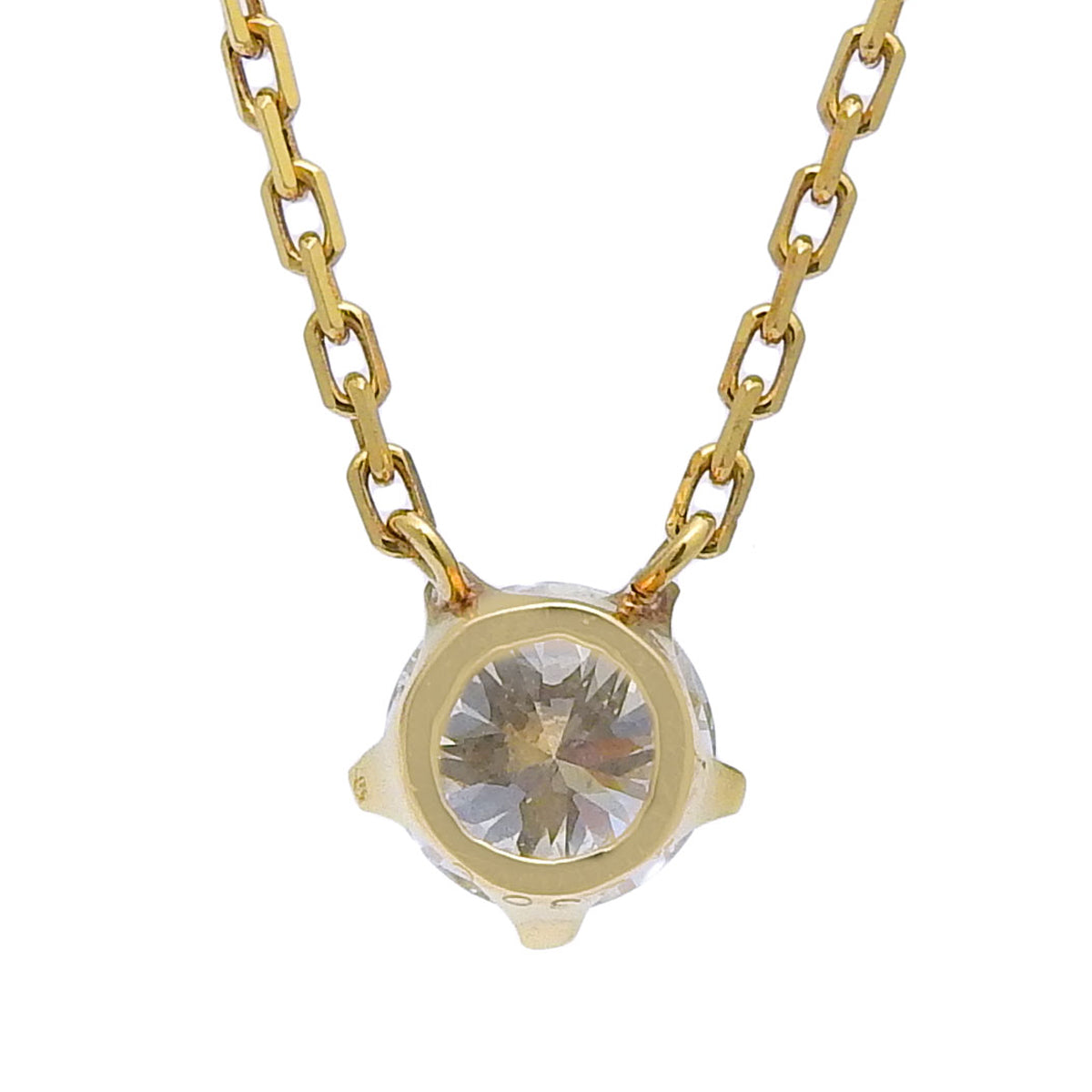 Diamond Necklace, 0.61 carats, K18 Yellow Gold, 1-prong setting, single stone.