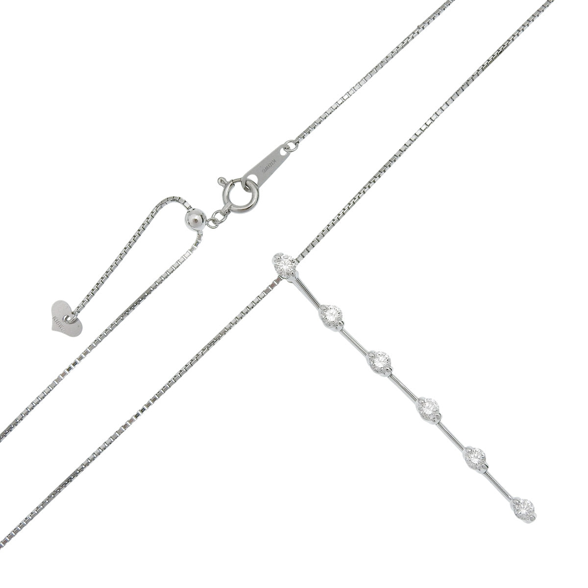 Diamond Necklace 0.50 Carat, 18K White Gold