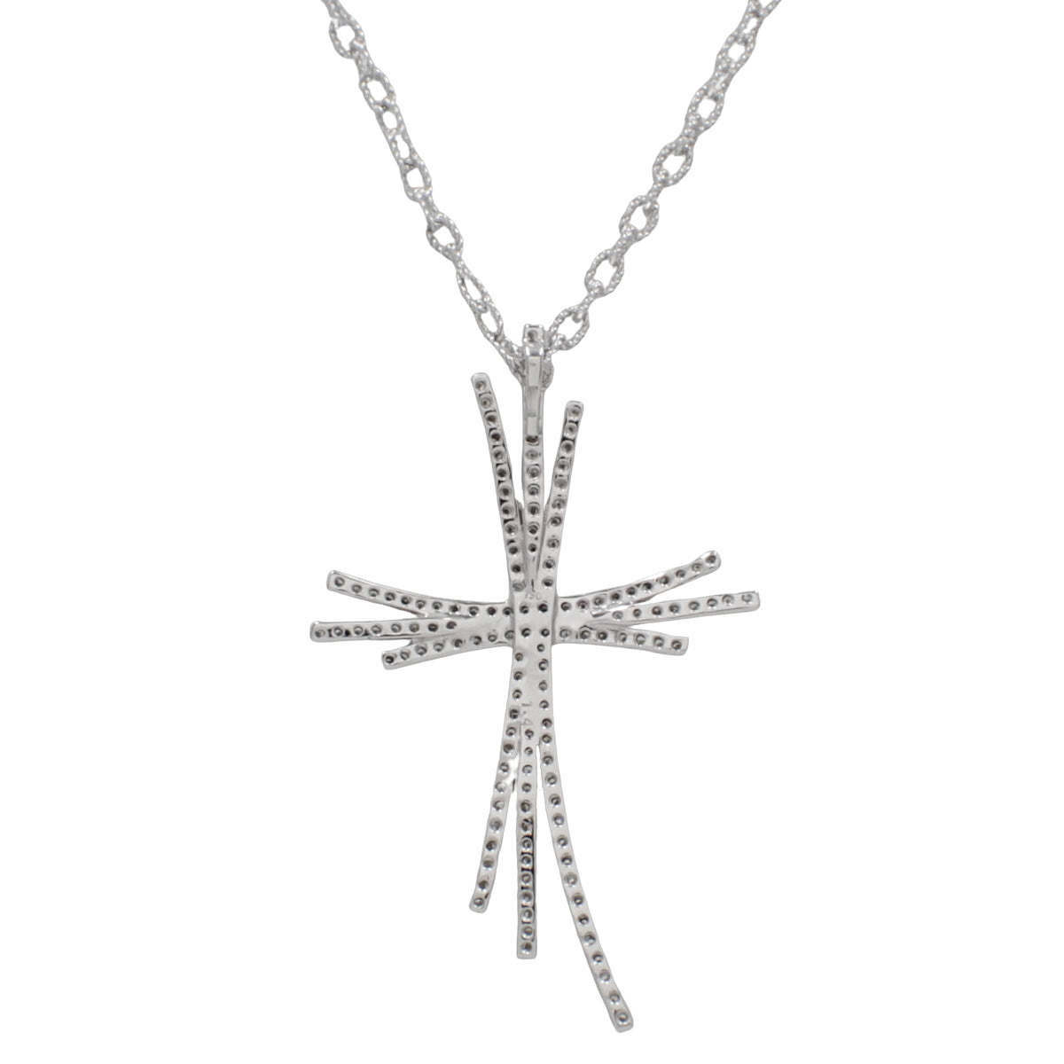Diamond Cross Necklace D1.4 K18 White Gold WG