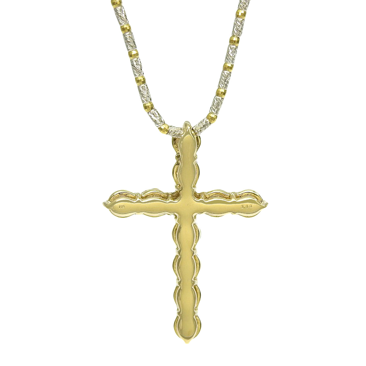 Cross Diamond Necklace, 3.00 carats, Yellow Gold (K18YG), White Gold (K18WG)