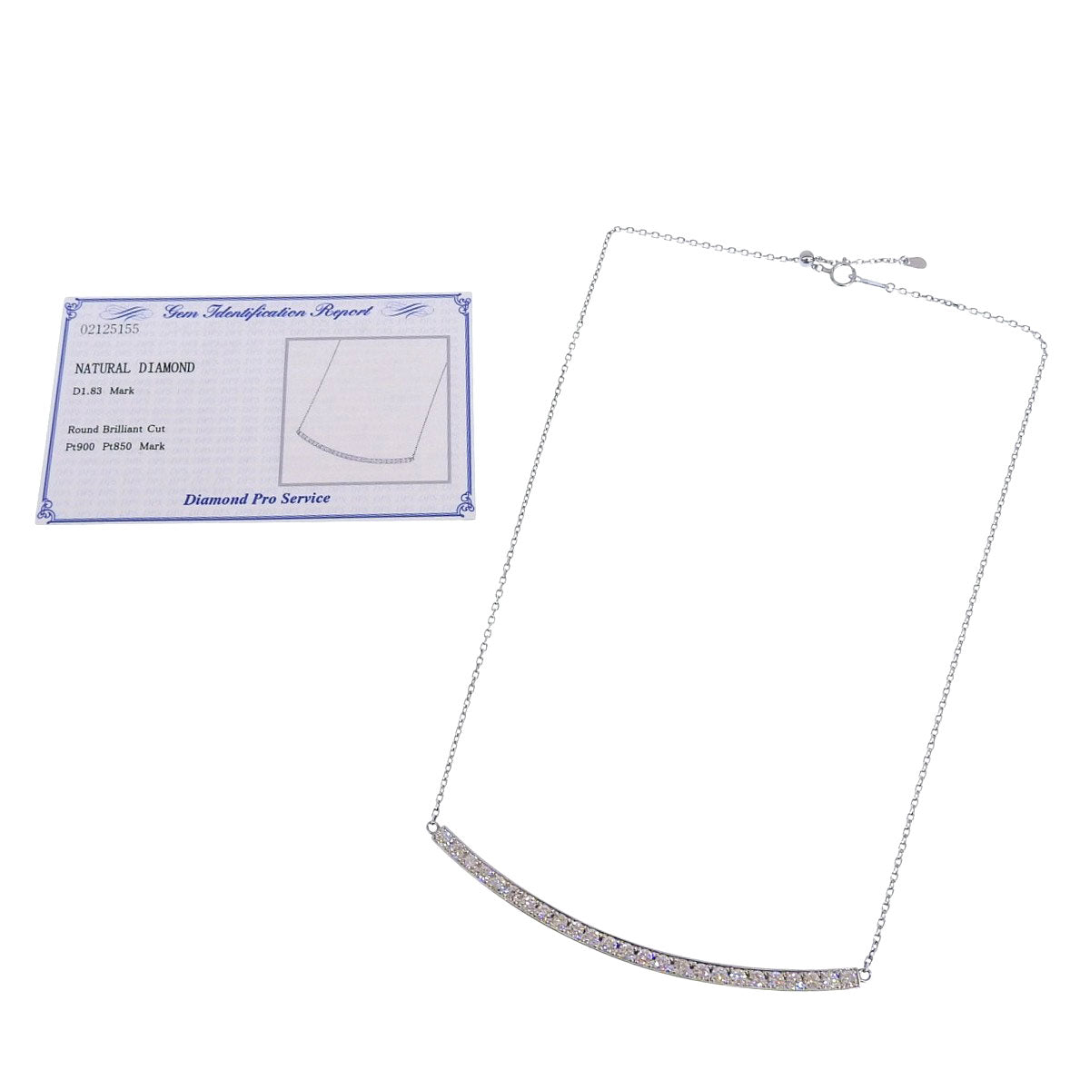 Diamond Necklace, 1.83 carats, Pt900/Pt850 Platinum