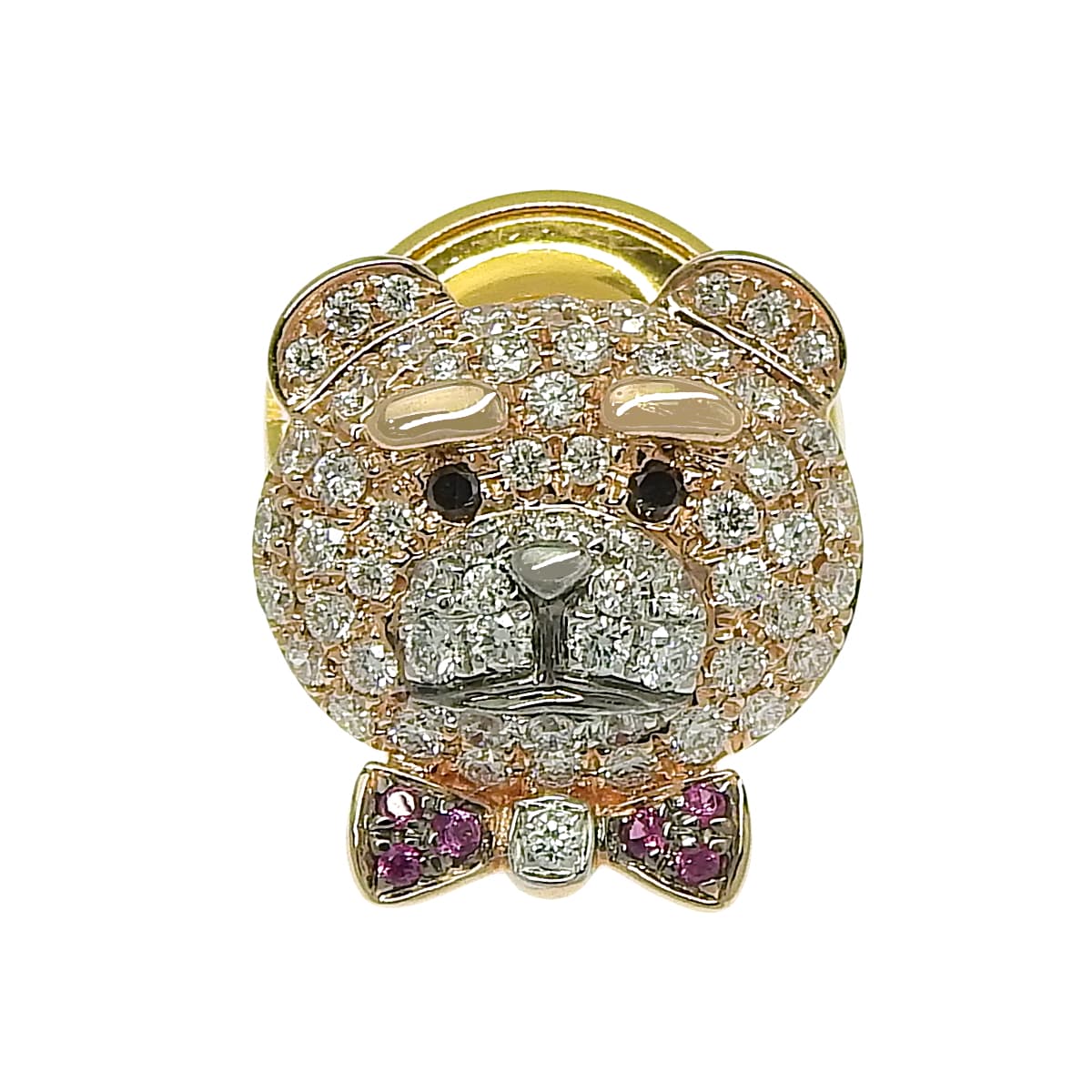 Bow tie pin brooch, Bijou PICO x Ted2, 18K Pink Gold (K18PG)