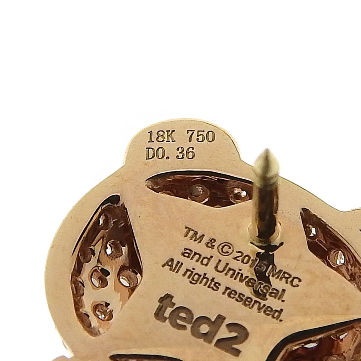 ボウタイテッド ピンブローチ ビジュピコ×Ted2 ピンクゴールド K18PG