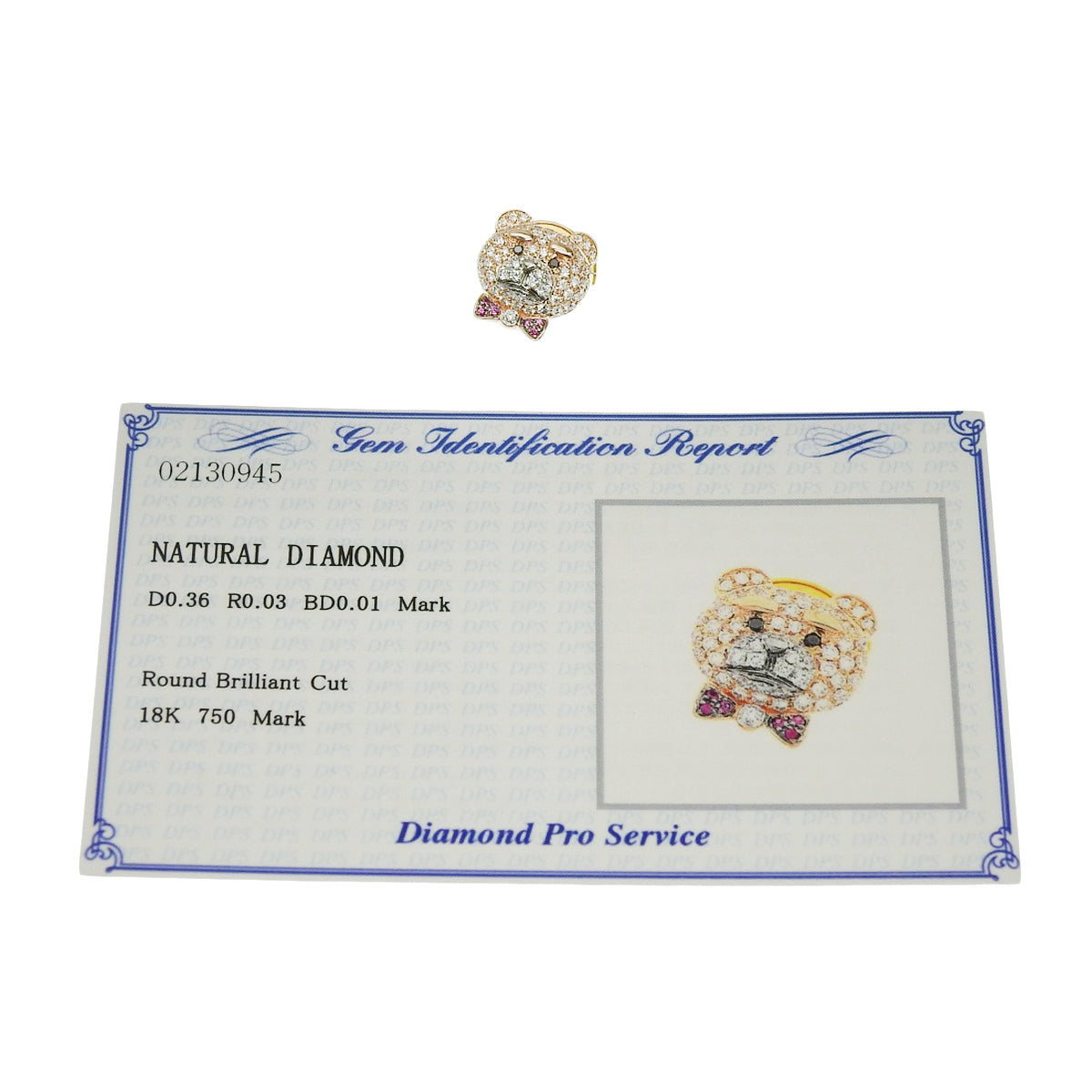 Bijou Pico x Ted2 蝴蝶结胸针,粉金 K18PG