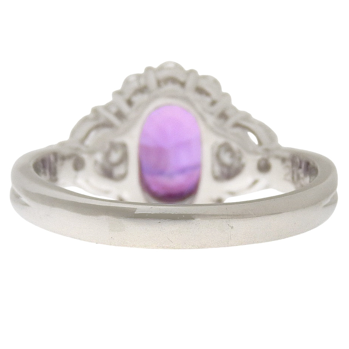 Pink Sapphire and Diamond Ring: 2.13 carats pink sapphire, 1.00 carats diamond, 900 platinum.