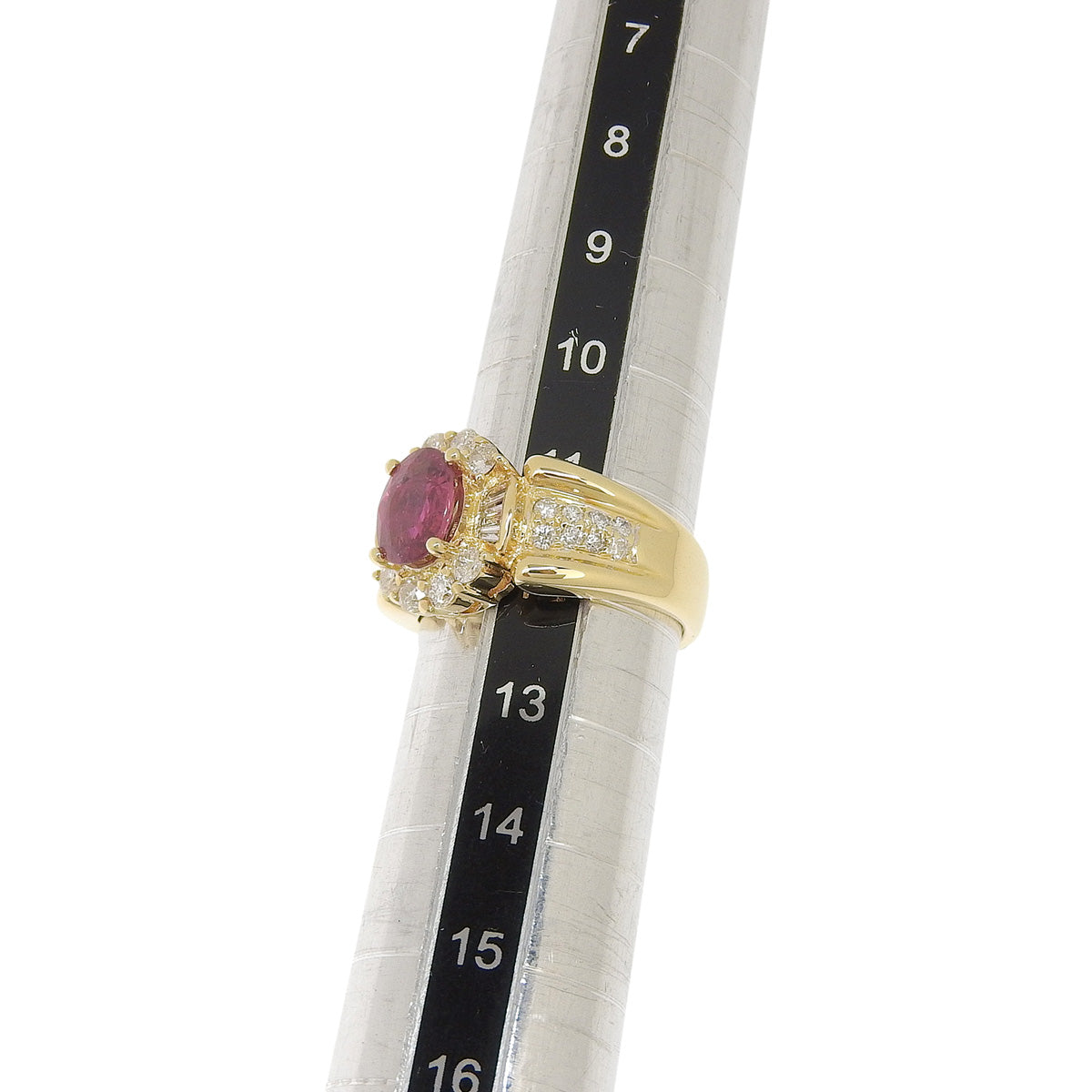 Ruby and Diamond Ring: Ruby/Diamond R1.17/D0.72, 18K Yellow Gold (YG)