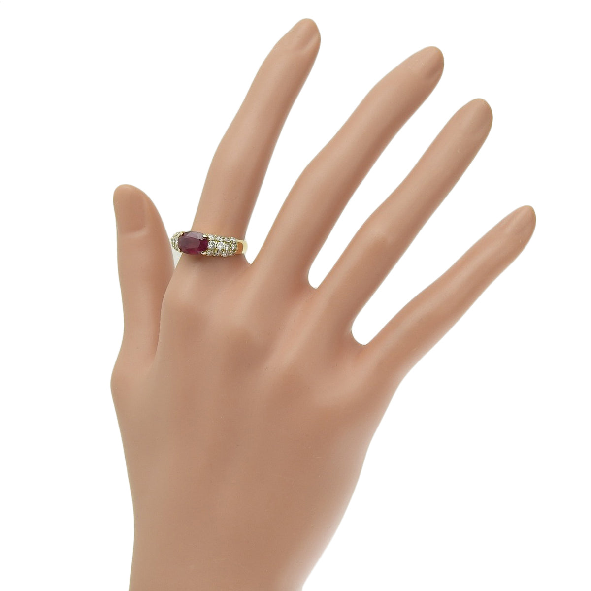 Ruby and Diamond Ring, R1.69/D0.97, 18K Yellow Gold (YG)