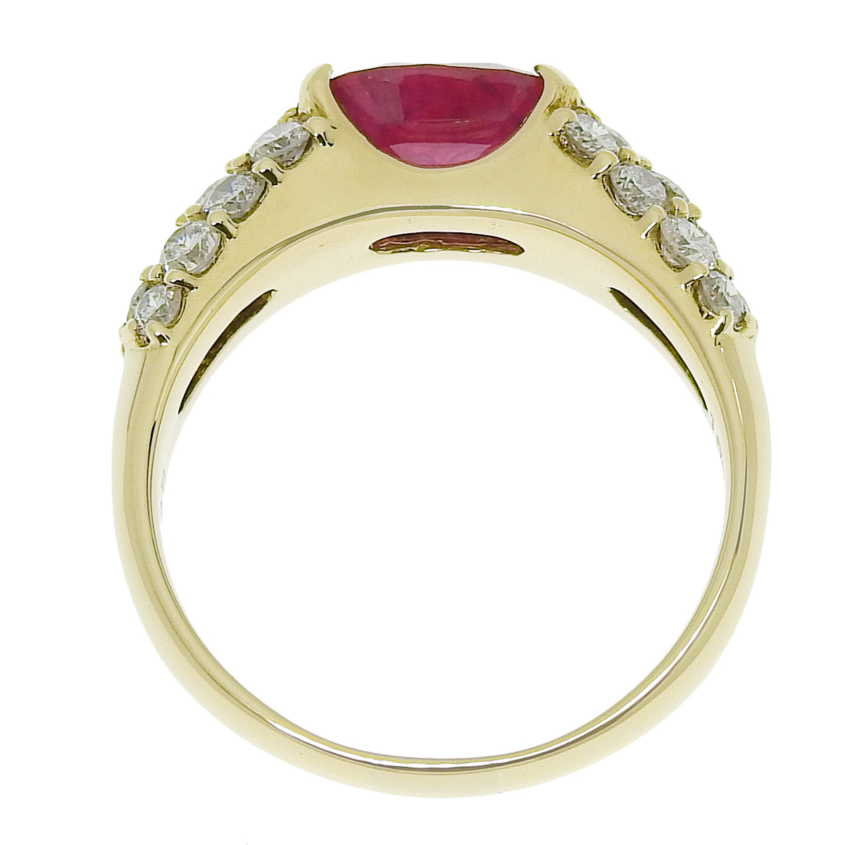Ruby and Diamond Ring, R1.69/D0.97, 18K Yellow Gold (YG)