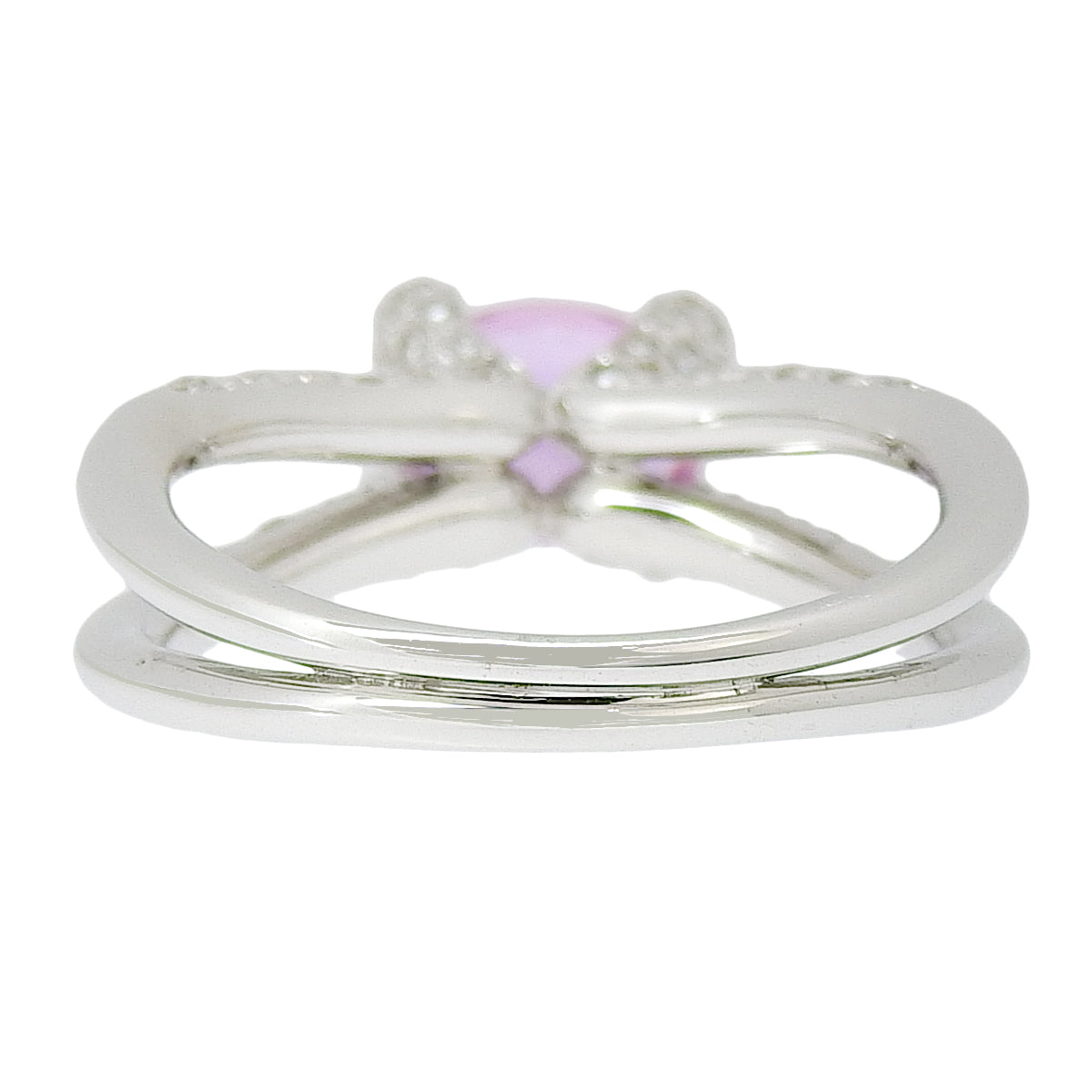 Pink Sapphire and Diamond Ring, PS1.25/D0.50, 18K White Gold (WG)