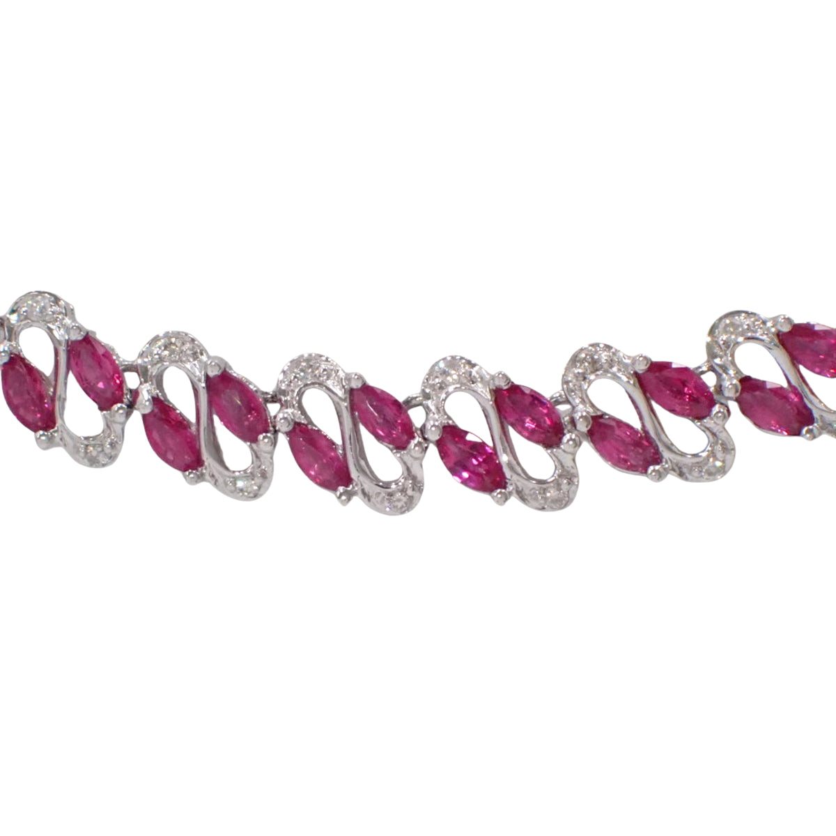 Ruby and Diamond Necklace R12.00/D1.00 K18 White Gold WG