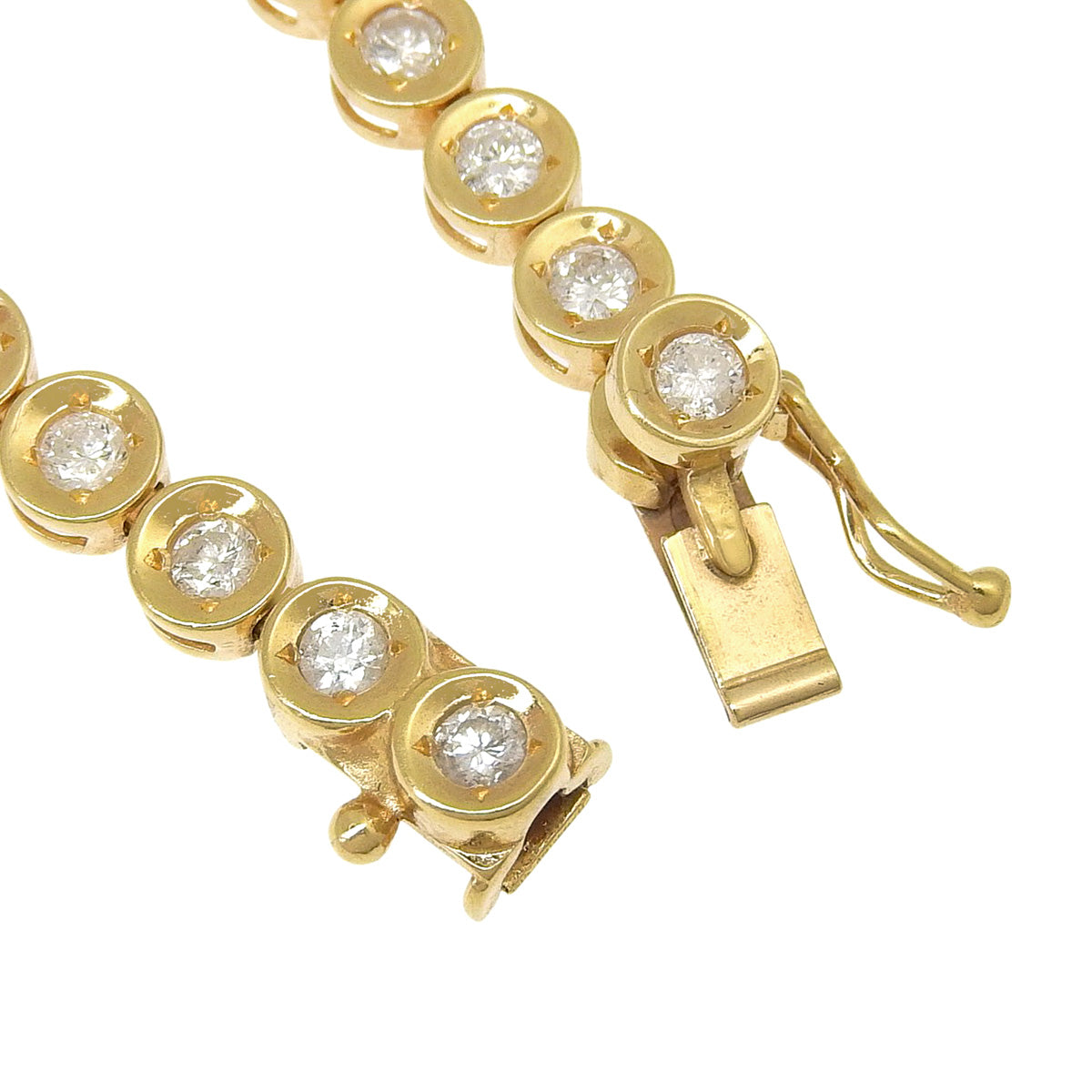 钻石网球手链 D2.00 K18 黄金 YG