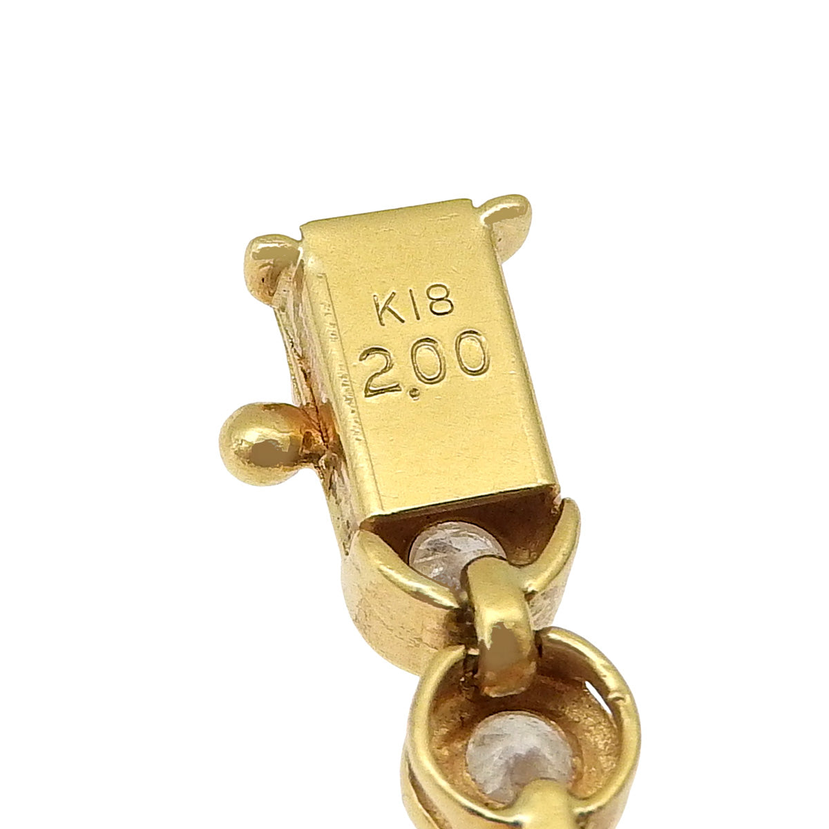 钻石网球手链 D2.00 K18 黄金 YG