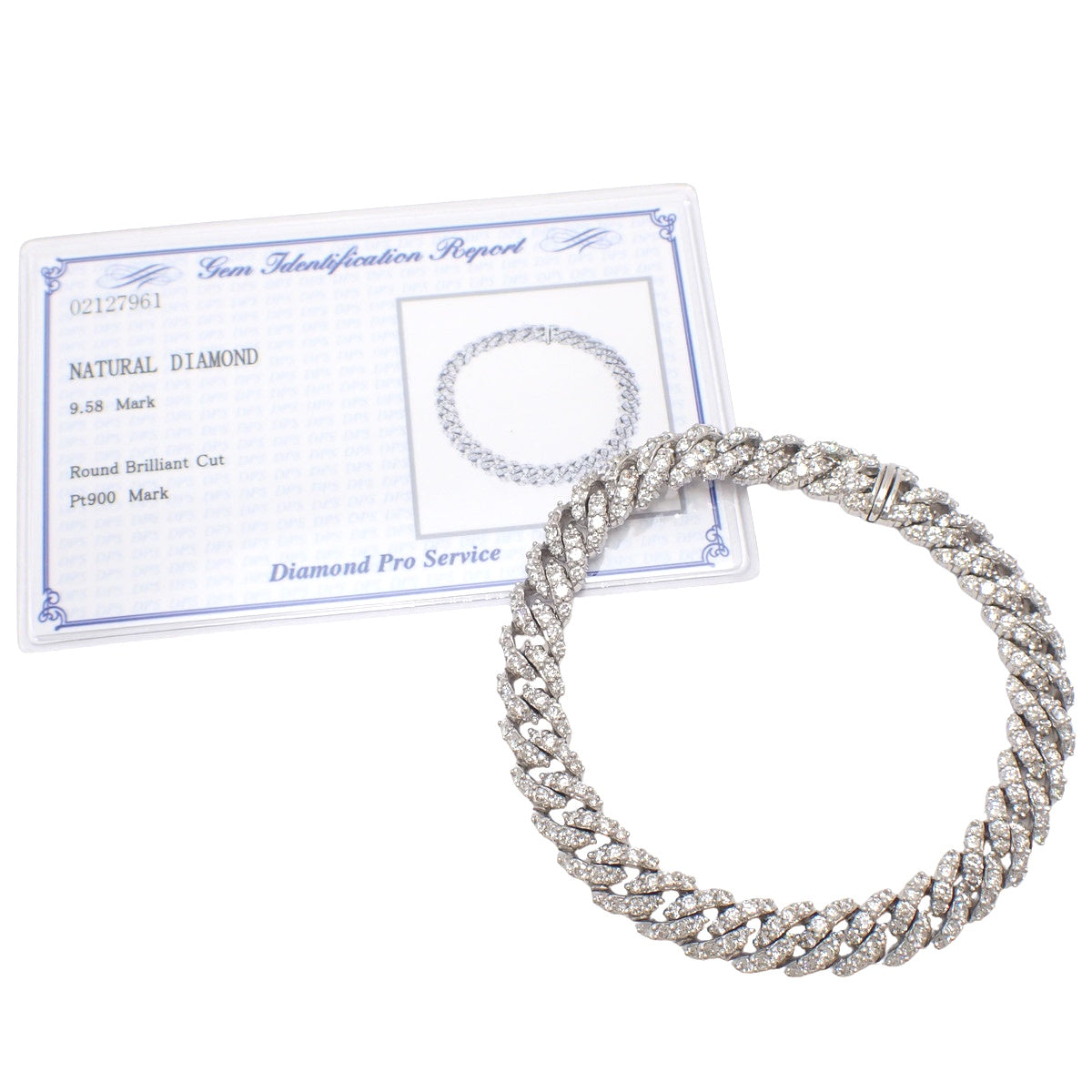 Diamond Bracelet, 9.58 carats, Pt900 Platinum