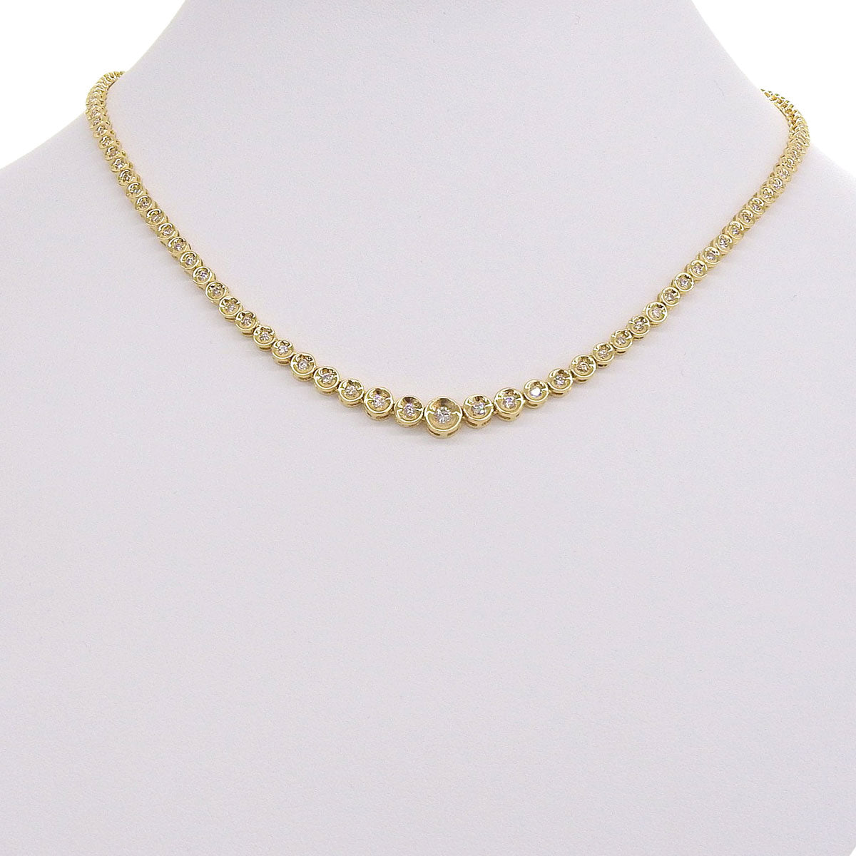 Diamond Tennis Necklace D2.01 K18 Yellow Gold YG