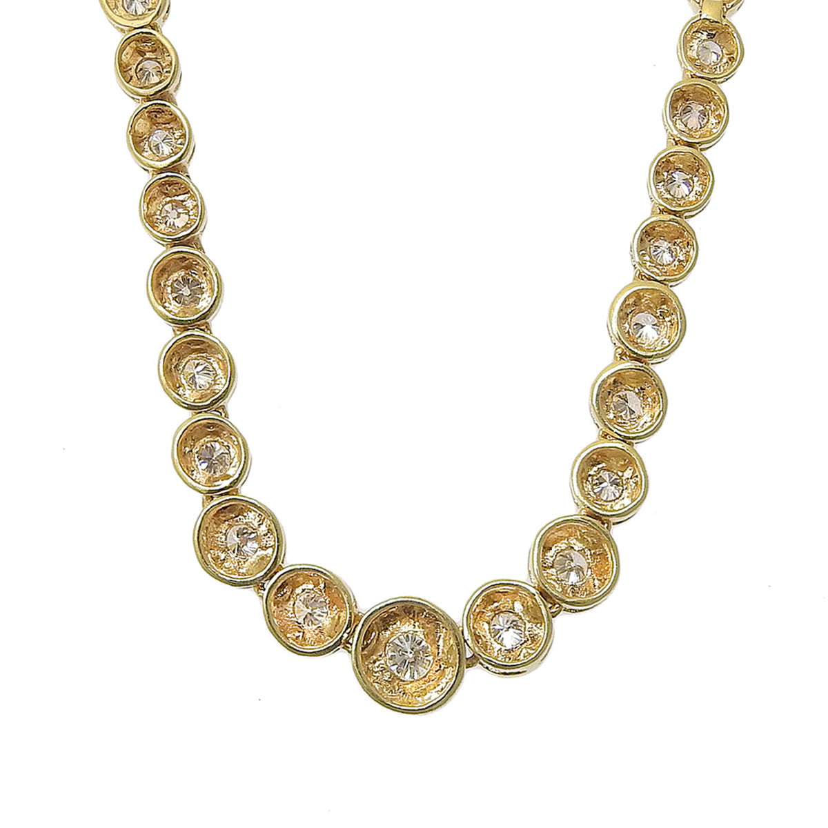 Diamond Tennis Necklace D2.01 K18 Yellow Gold YG