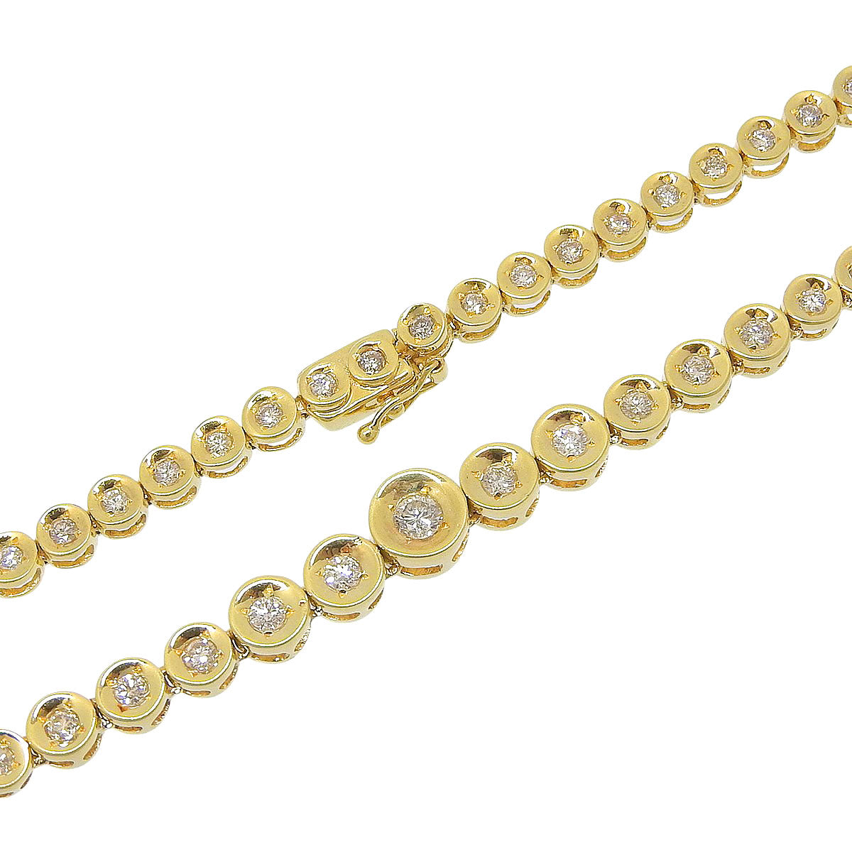 Diamond Tennis Necklace D2.01 K18 Yellow Gold YG