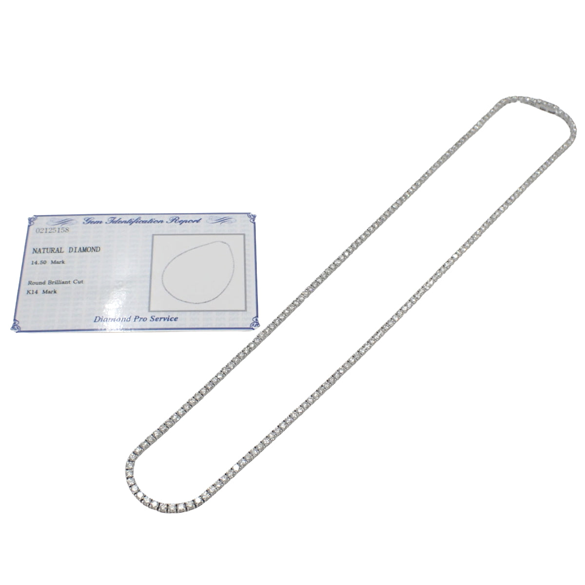 网球钻石项链 D14.50 K14 白金 WG