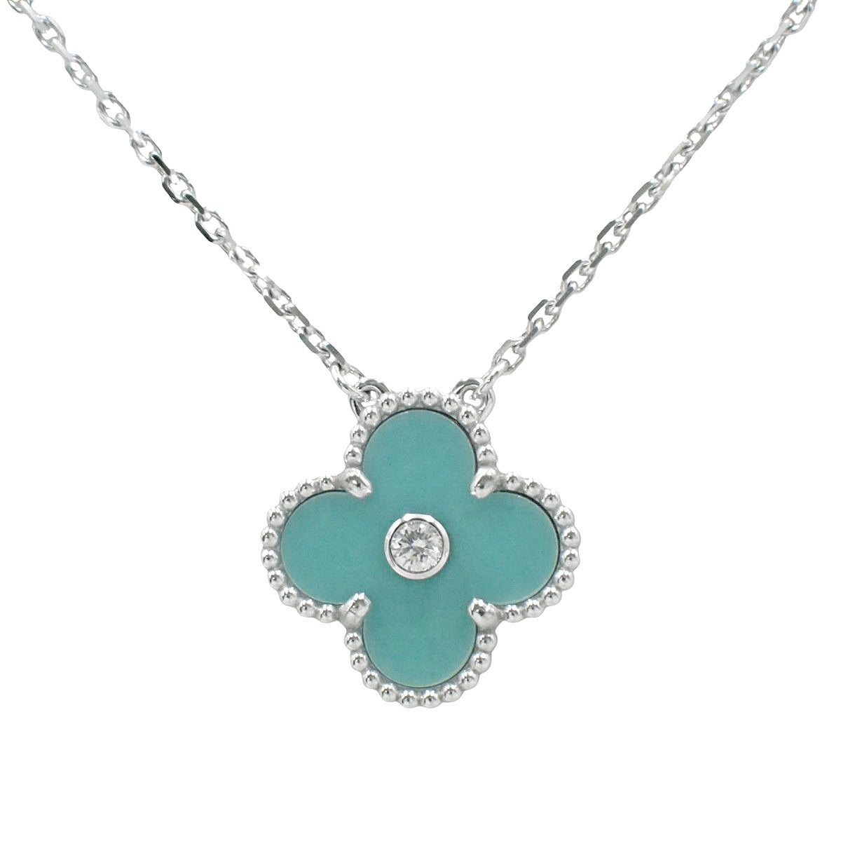 Vintage Alhambra吊坠,塞夫尔瓷/钻石,18K白金,2022年假日款