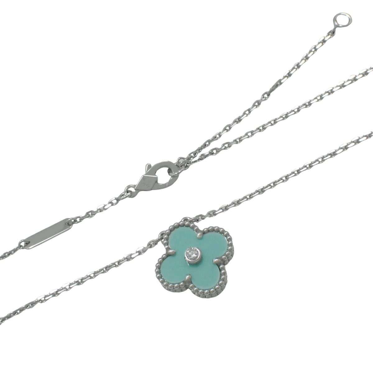 Vintage Alhambra吊坠,塞夫尔瓷/钻石,18K白金,2022年假日款