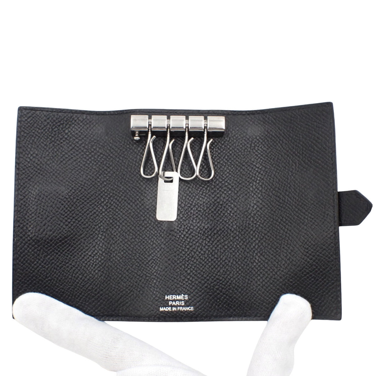 Bearn Key Case, Epsom Leather, Palladium Hardware, Q Stamp