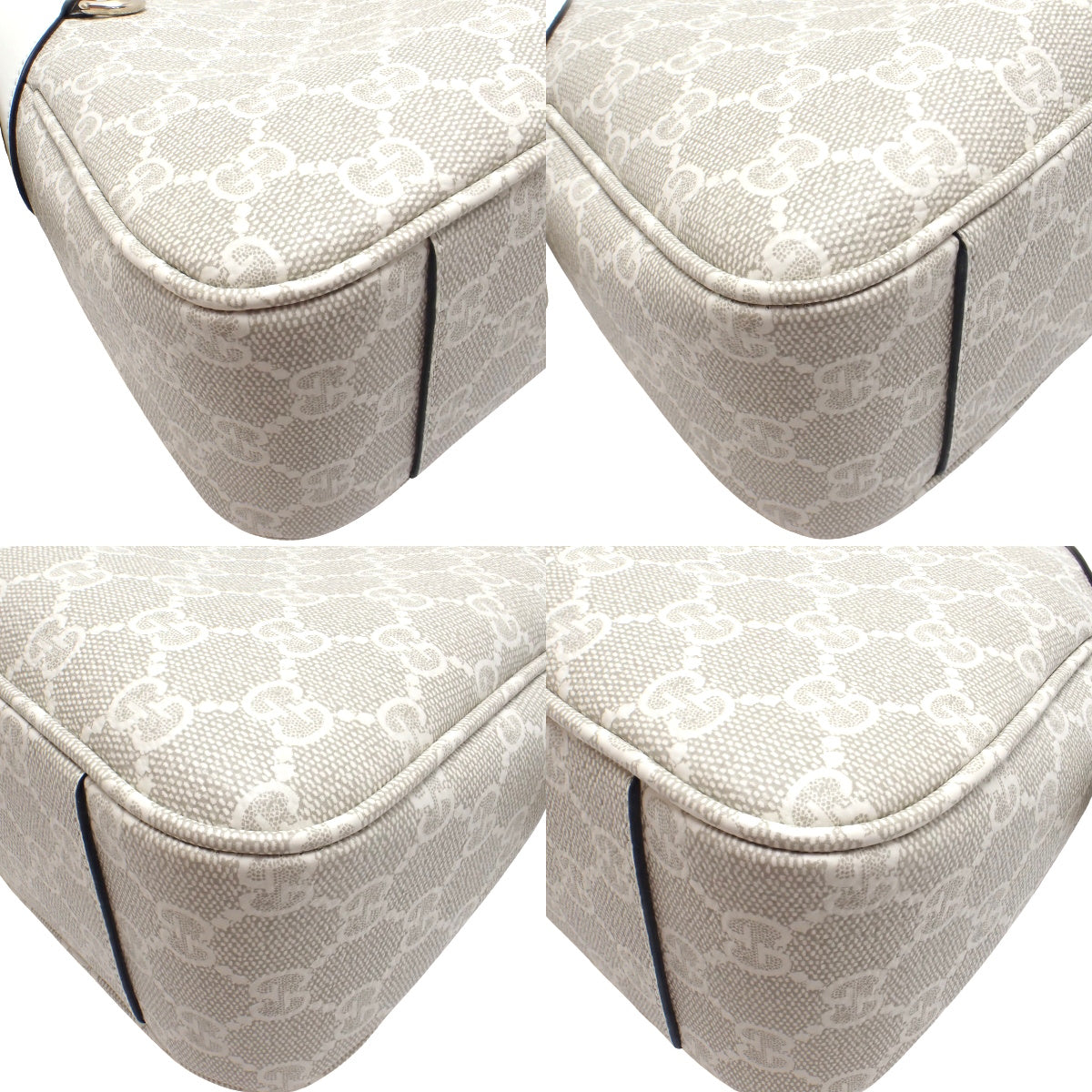 GG Emblem Medium Shoulder Bag Beige White 815216