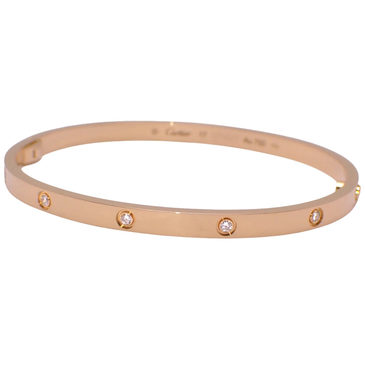 LOVE Bracelet, Small Model, 10 Diamonds, K18 Pink Gold, PG, Love Bracelet, 10PD, Full Diamond