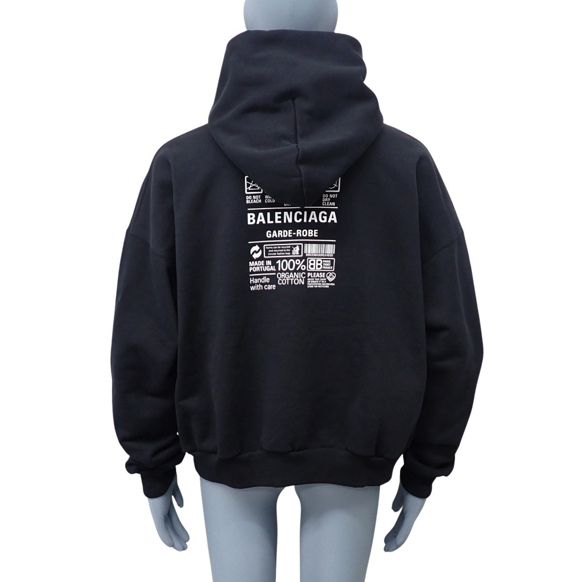 ケアラベル バックプリント ロゴパーカー 2022年 XS ブラック黒