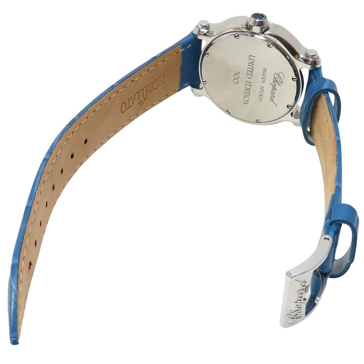 Happy Sport Happy Moon 278475-2001 白金/不锈钢/皮革表壳镶钻石英女表