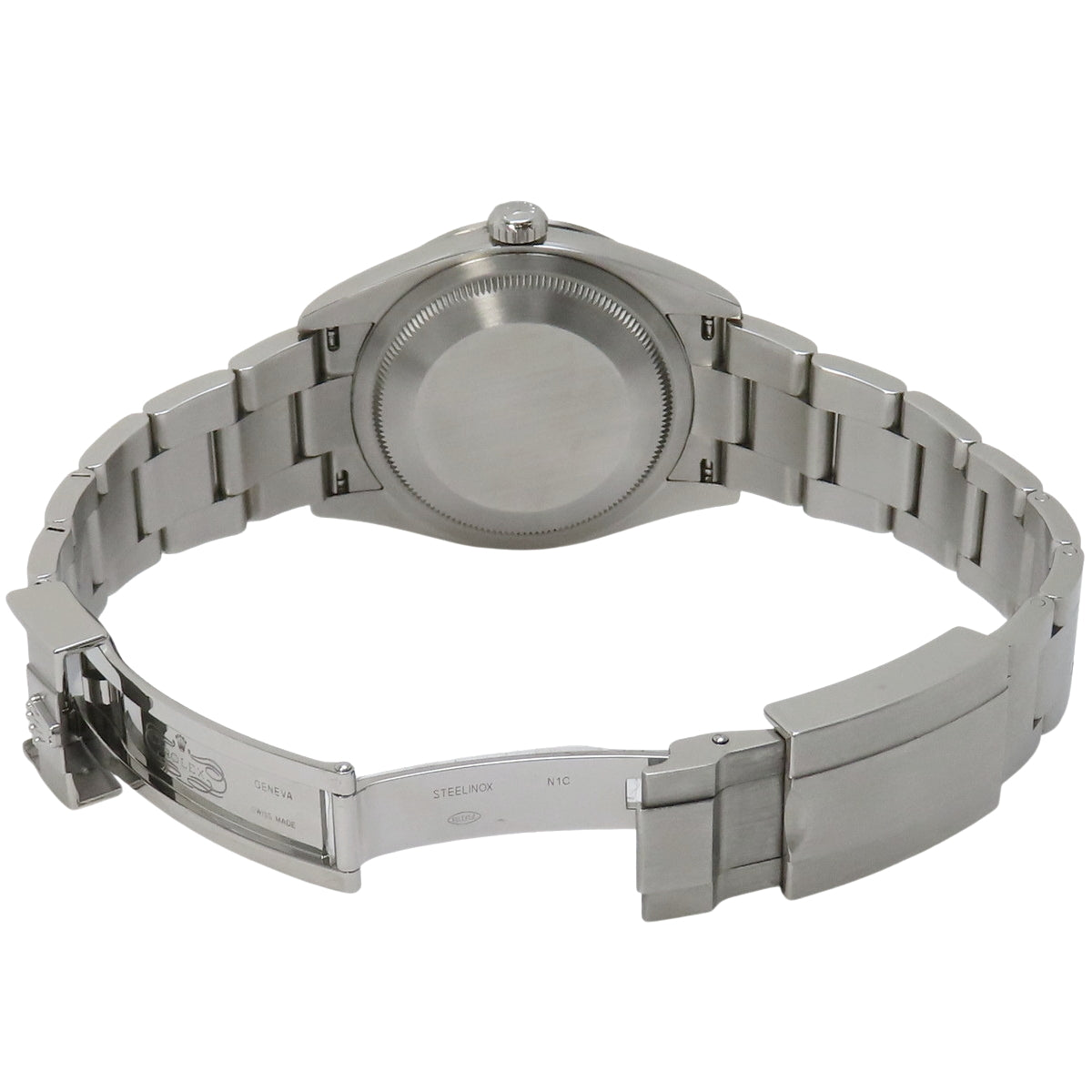 124270 Explorer 1 SS, random serial number, automatic winding, black dial.