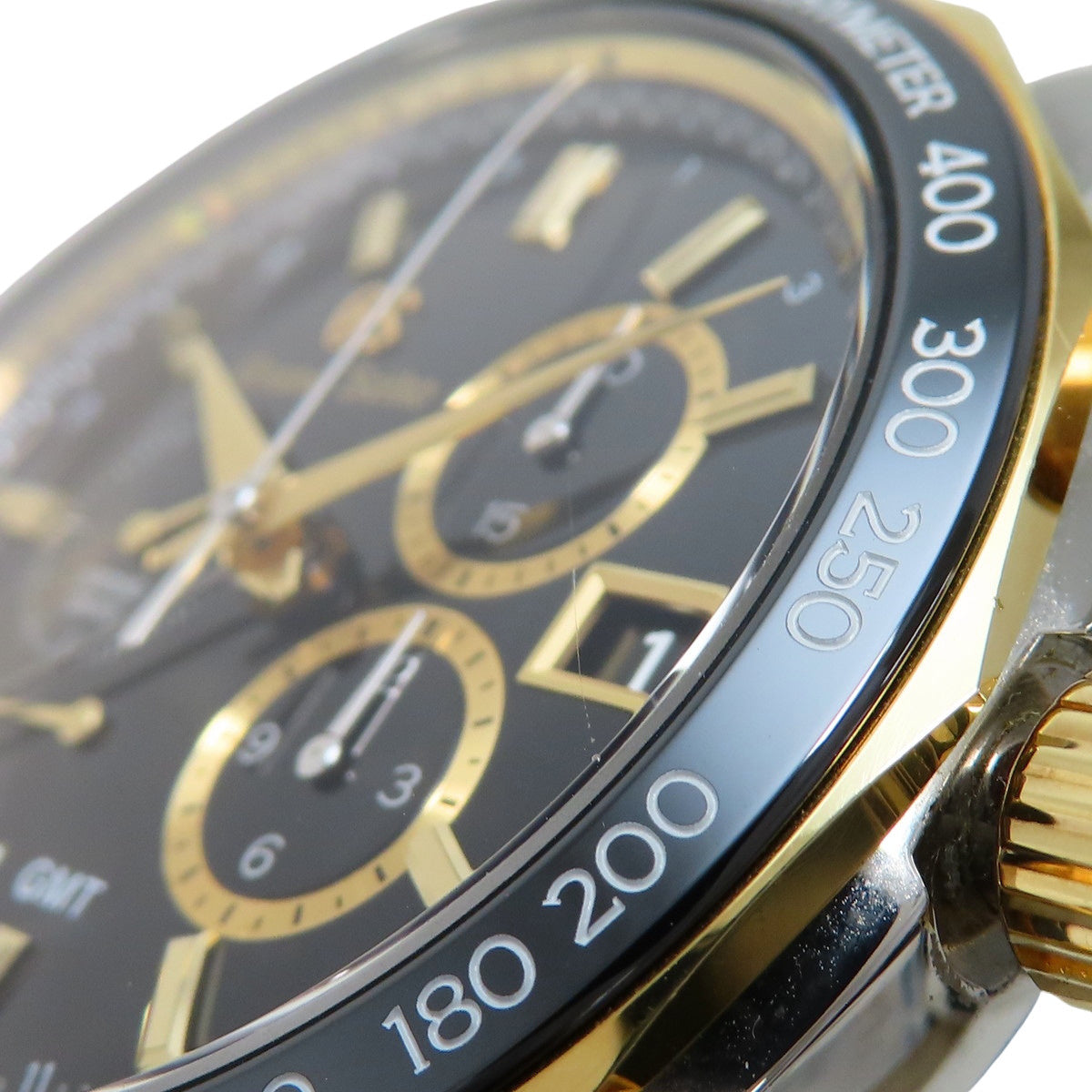 SBGC240 运动系列 Spring Drive 计时码表 GMT 黄金/不锈钢 Spring Drive 黑色 140周年纪念限定款