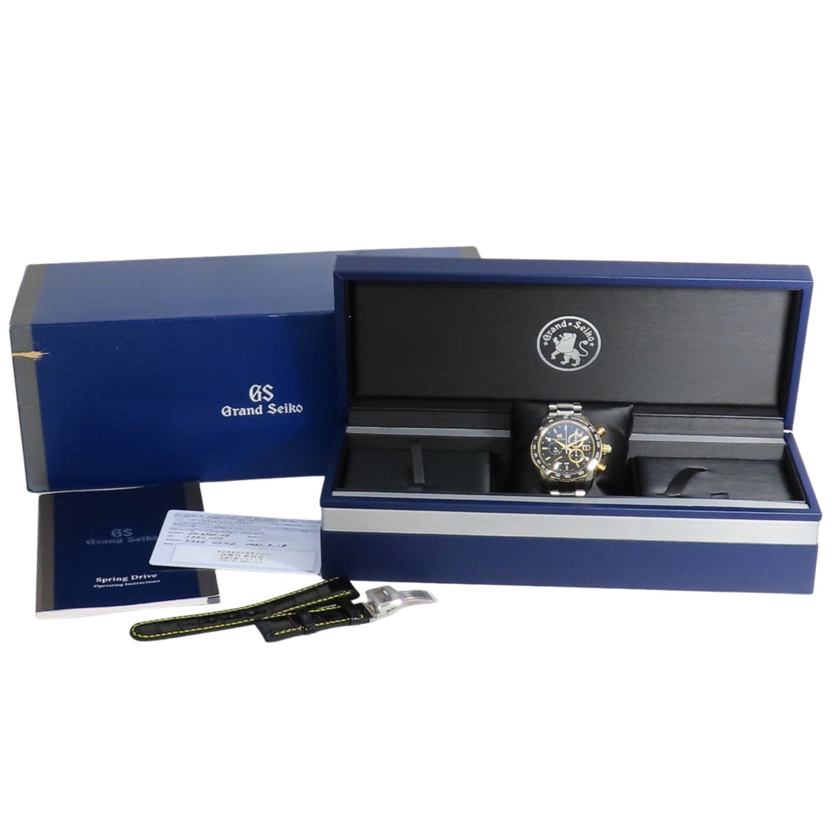 SBGC240 运动系列 Spring Drive 计时码表 GMT 黄金/不锈钢 Spring Drive 黑色 140周年纪念限定款